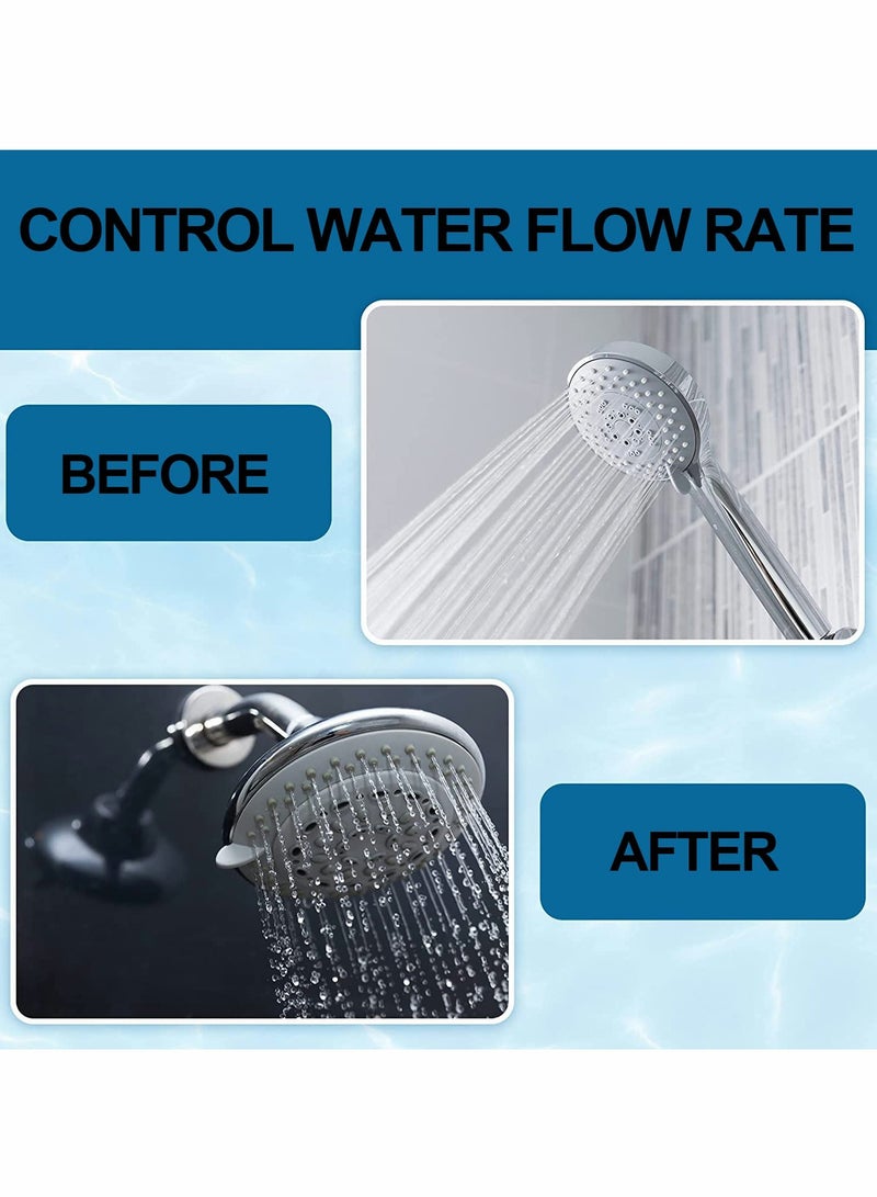 Shower Flow Reducer Limiter Set, Shower Head Flow Restrictor Water Saver Adapter Water Flow Saver Adapter Set for Fixed Shower Head and Handheld Shower 1.2/ 1.5/ 1.8/ 2/ 2.2/ 2.5 GPM - Image 2