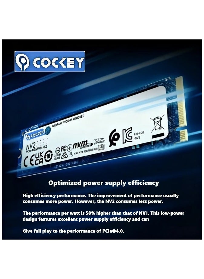 كوكي 2TB 3500MB/s SSD PCIe NVMe Gen4 M.2 مدمج في محرك الأقراص الصلبة، متوافق مع PS5 وأجهزة كمبيوتر سطح المكتب وأجهزة الكمبيوتر المحمولة - Image 2