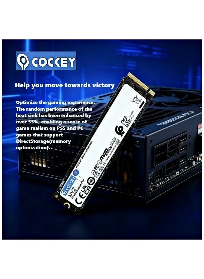 كوكي 2TB 3500MB/s SSD PCIe NVMe Gen4 M.2 مدمج في محرك الأقراص الصلبة، متوافق مع PS5 وأجهزة كمبيوتر سطح المكتب وأجهزة الكمبيوتر المحمولة - Image 3