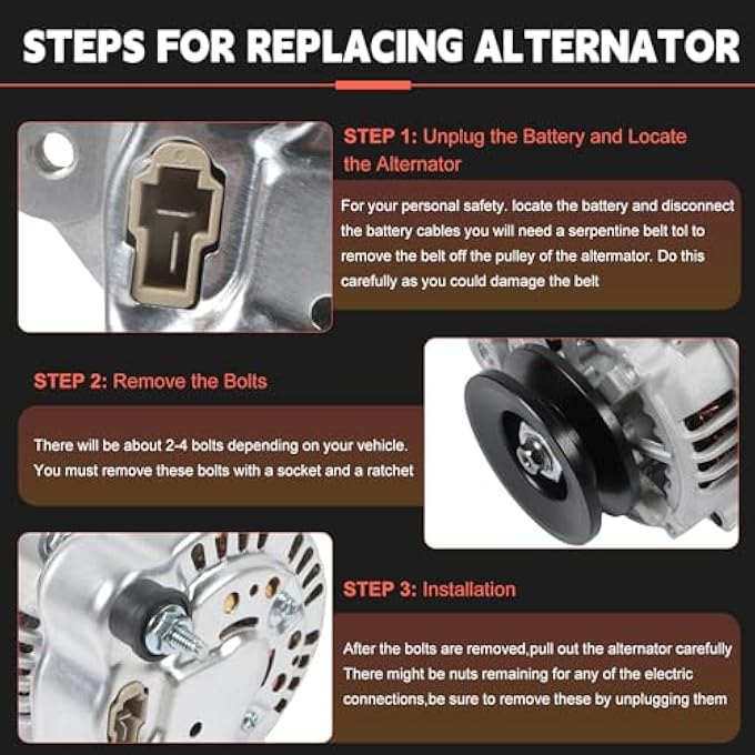 otobaijeni AND0217 Alternator 14V 40A Compatible with Case Trencher Maxi-Sneaker Engine for Kubota Excavator Generator ND100211-4640 ND9760218-461 Replaces Parts - Image 5