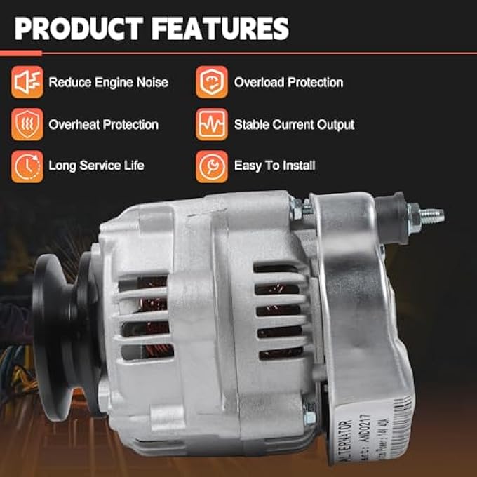 otobaijeni AND0217 Alternator 14V 40A Compatible with Case Trencher Maxi-Sneaker Engine for Kubota Excavator Generator ND100211-4640 ND9760218-461 Replaces Parts - Image 4
