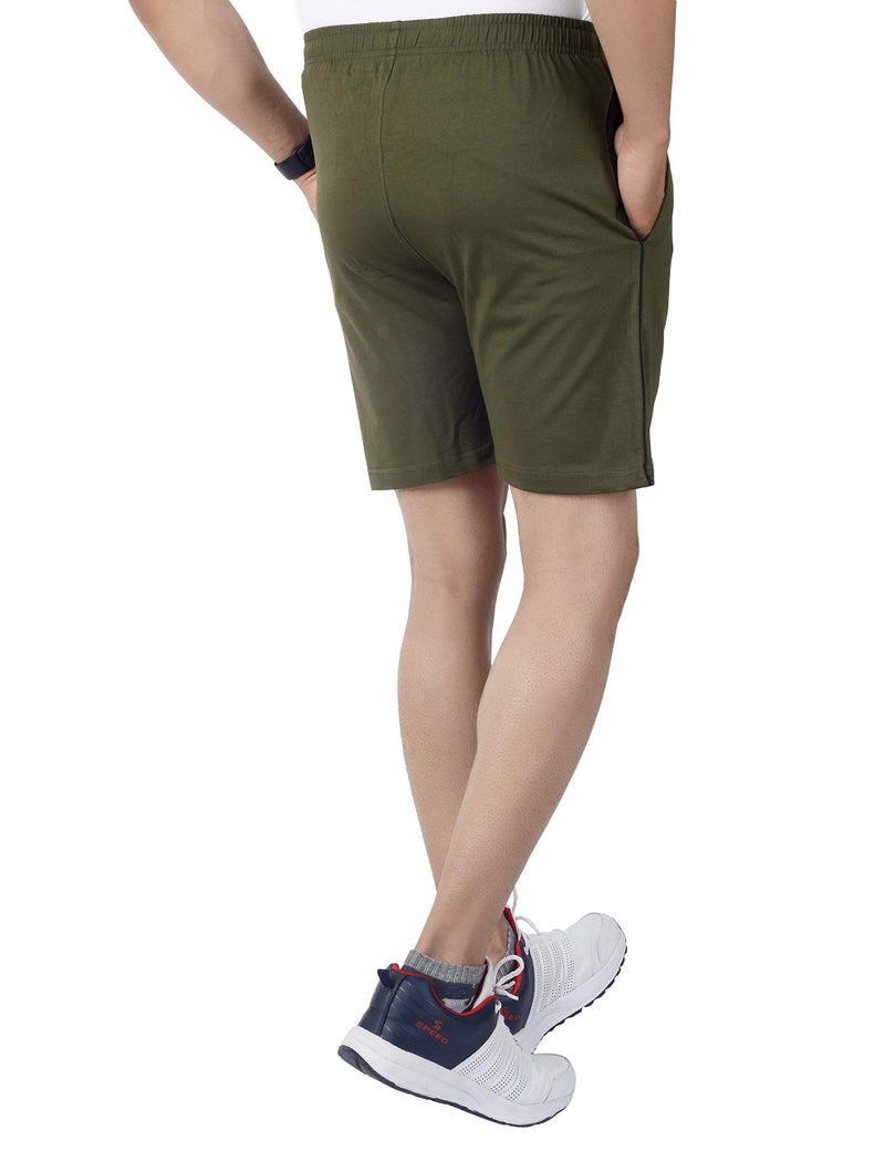DECISIVE Fitness Sandwich Short, Gym Workout Running Short for Men- Olive (L (30" to 34" Waist)) - Image 4