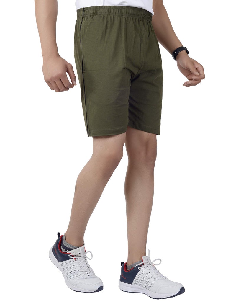 DECISIVE Fitness Sandwich Short, Gym Workout Running Short for Men- Olive (L (30" to 34" Waist)) - Image 3