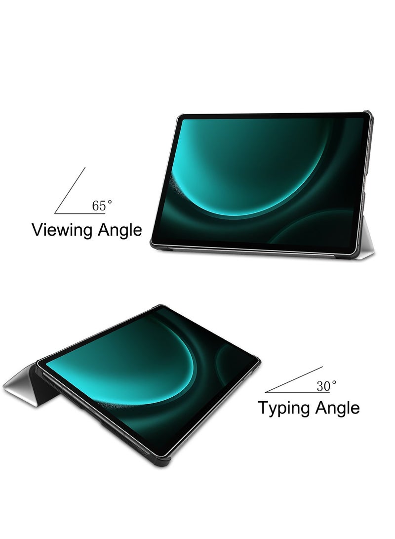 Case for Samsung Galaxy Tab S9 FE Plus 12.4 Inch 2023 SM-X610/SM-X616 Premium Leather Flap Tablet Case with Stand Function Auto Wake/Sleep Cover (Cat) - Image 2