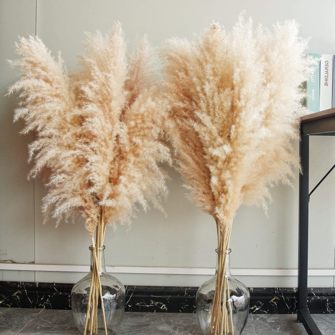 40 INCH 10 STEMS NATURAL PAMPAS GRASS DECOR TALL POMPAS GRASS TALL PAMPAS GRASS FOR WEDDING PARTY FARMHOUSE BOHO HOME DECOR