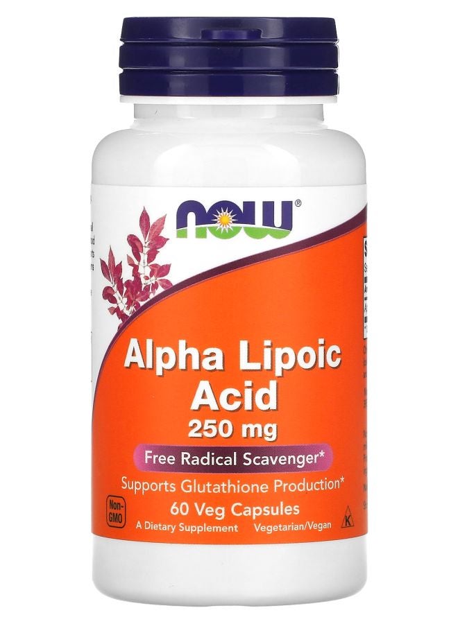 now Alpha Lipoic Acid 250 mg 60 Veg Capsules