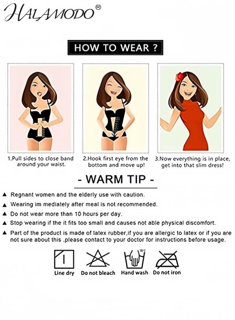 HALAMODO Womens' Waist Trainers Super Short Torso Waist Trainers Cincher Corset Underbust Body Shaper Latex Sport Girdle Postpartum Recovery Belt  - Image 4