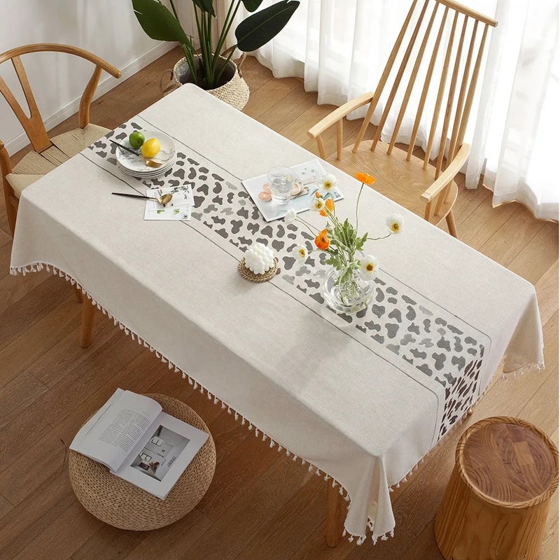 Y&D High Quality Luxury Nordic Cow Print Tablecloth for Home & Outdoor Use – Stylish Table Runner Design - Image 1