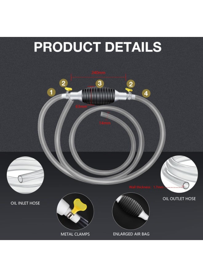 OSHIMA Manual Fuel Transfer Pump, Liquid Transfer Pump for Light Oils, Multifunction Liquid Sucker Pump Gasoline, ortable Fuel Syphon for Gas Gasoline Petrol Diesel Oil Water Fish Tank - Image 2