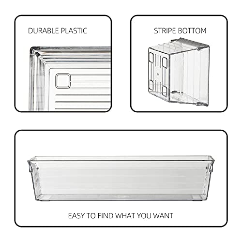 Backerysupply Clear Plastic Drawer Organizer Tray for Vanity Cabinet (Set of 10),Storage Tray for Makeup, Kitchen Utensils, Jewelries, and Gadgets - Image 5