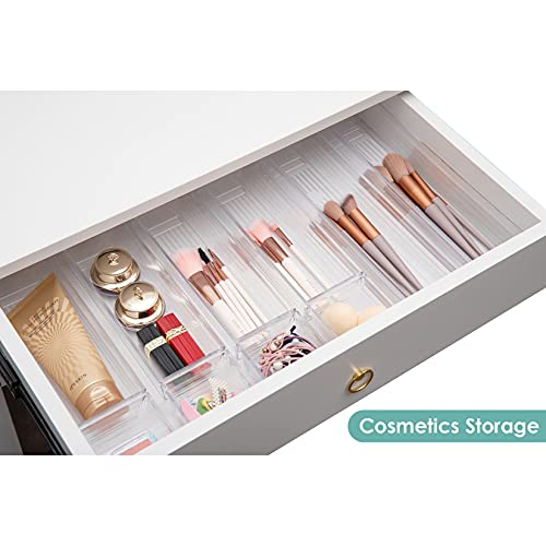 Backerysupply Clear Plastic Drawer Organizer Tray for Vanity Cabinet (Set of 10),Storage Tray for Makeup, Kitchen Utensils, Jewelries, and Gadgets - Image 2