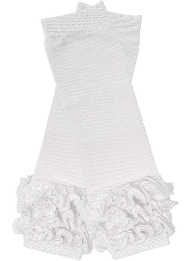 Bowbear Bowbear Cheerful Ruffles Baby Leg Warmers, White  - Image 1