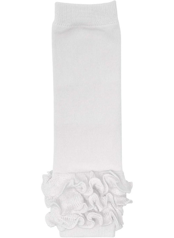 Bowbear Bowbear Cheerful Ruffles Baby Leg Warmers, White  - Image 2