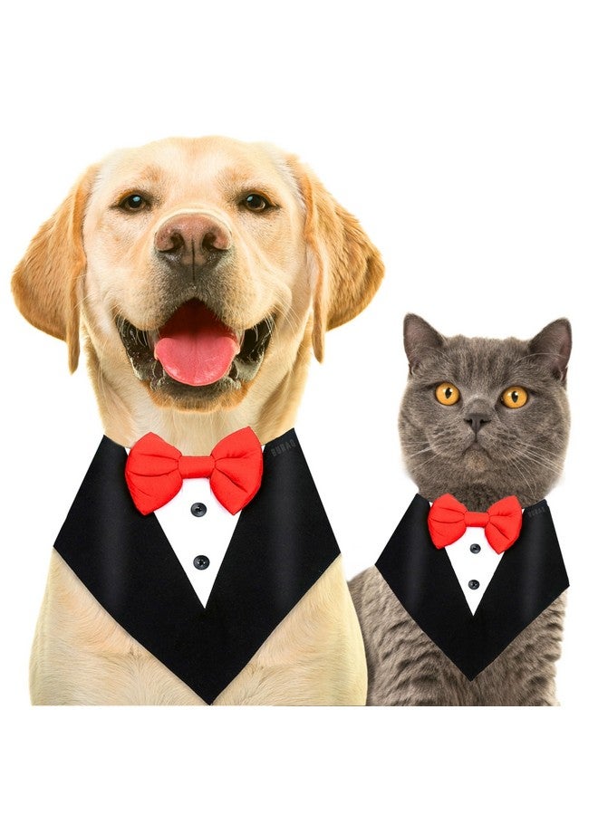 BURAQ Pets Dog Tuxedo Bandana, Ideal For Dog Birthday Decorations, Adorable And Comfortable Pet Apparel (S - Black) - Image 1