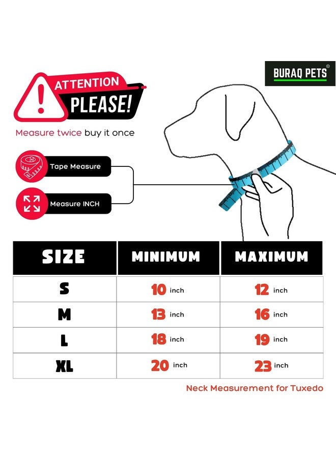 BURAQ Pets Dog Tuxedo Bandana, Ideal For Dog Birthday Decorations, Adorable And Comfortable Pet Apparel (S - Black) - Image 3