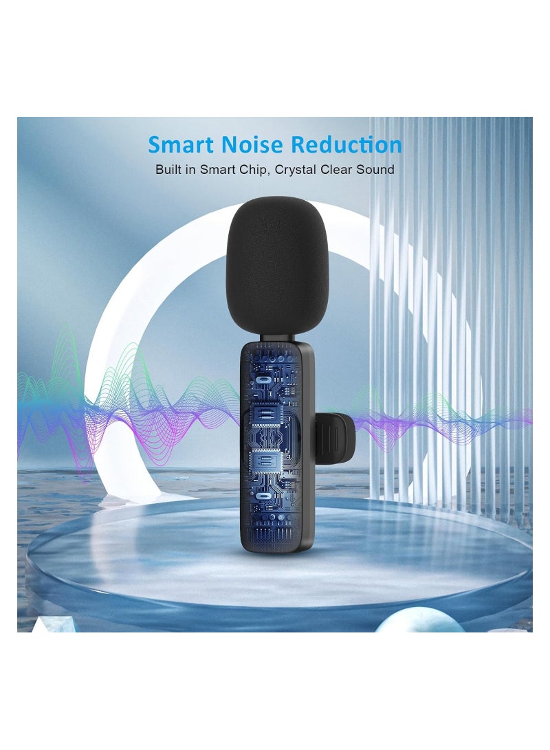 إلترازون ELTERAZONE Professional Wireless Lavalier Lapel Microphone for iPhone, iPad - Cordless Omnidirectional Condenser Recording Mic for Interview Video Podcast Vlog YouTube, Bluetooth, Black - Image 3