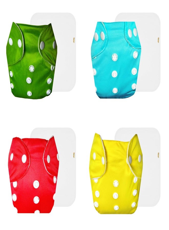 Dumbledo Lite Cloth Diaper with Cotton Insert (Pack of 4) | Snug Fit | Leakproof | Easy to Clean | Perfect for Indian Summers | 3 Months - 2 Years | Unisex Baby - Image 1