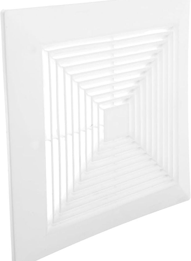 White Square Bathroom Ceiling Exhaust Fan Cover with Springs Grille Easy Installation Ventilation Kit - Image 1