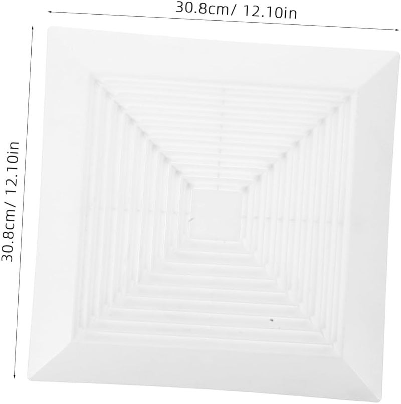 White Square Bathroom Ceiling Exhaust Fan Cover with Springs Grille Easy Installation Ventilation Kit - Image 3