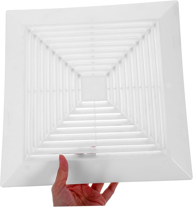 White Square Bathroom Ceiling Exhaust Fan Cover with Springs Grille Easy Installation Ventilation Kit - Image 5