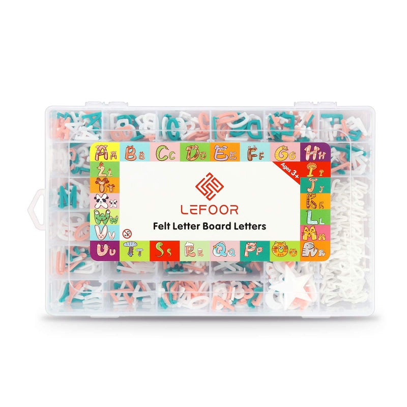 LEFOOR Letter Board Letters Only,698 PRE-Cut Characters (3/4 Inch,in 3 Colors) with Sorting Tray,Felt Letter Board Letters (Choice A) - Image 1