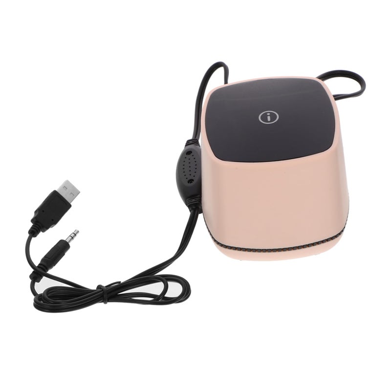 Compact Golden Computer Speakers Mini Desktop Stereo Sound Powered Speakers - Image 2