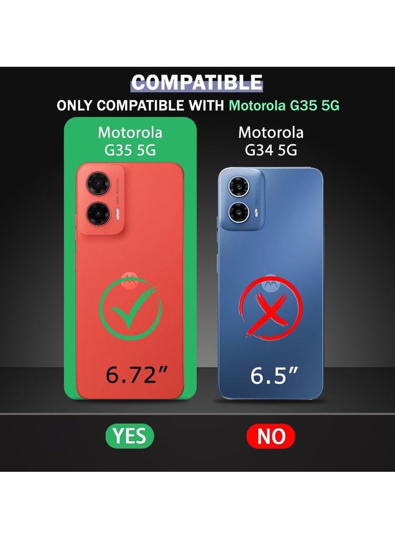 Motorola Moto G35 Case Cover Rubberised Matte Soft Silicone TPU with Camera Protection Flexible Back Case Cover for Moto G35 2024 Black - Image 2
