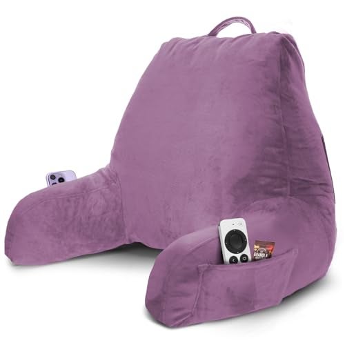 Nestl Nestl Reading Pillow with Shredded Memory Foam Designed for Sitting Up in Bed and Couch Back and Arms Adjustable Support for Adult  Teens Backrest Pillows for Reading Washable Cover Lavender Dream 