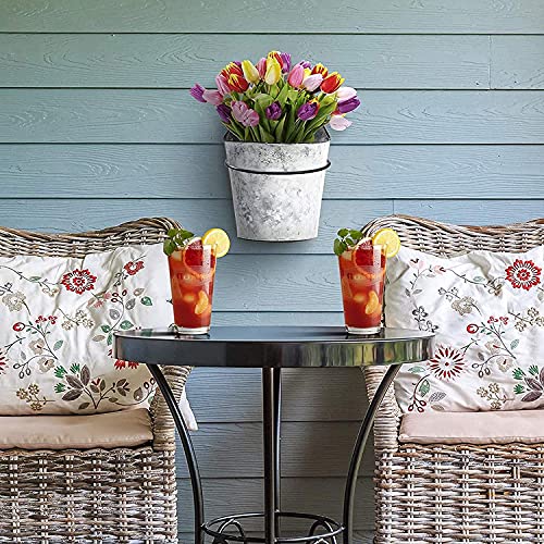 CRAFTIES ART Pack of 6 Wall Mount Flower Pot 10 cm Flower Pot Holder Wall Ring Wall Mounted Plants Plant Holder for Home Garden Balcony Black (Black) - Image 5