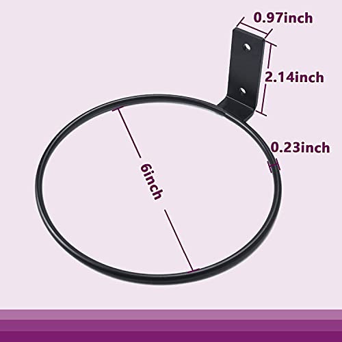 CRAFTIES ART Pack of 6 Wall Mount Flower Pot 10 cm Flower Pot Holder Wall Ring Wall Mounted Plants Plant Holder for Home Garden Balcony Black (Black) - Image 3