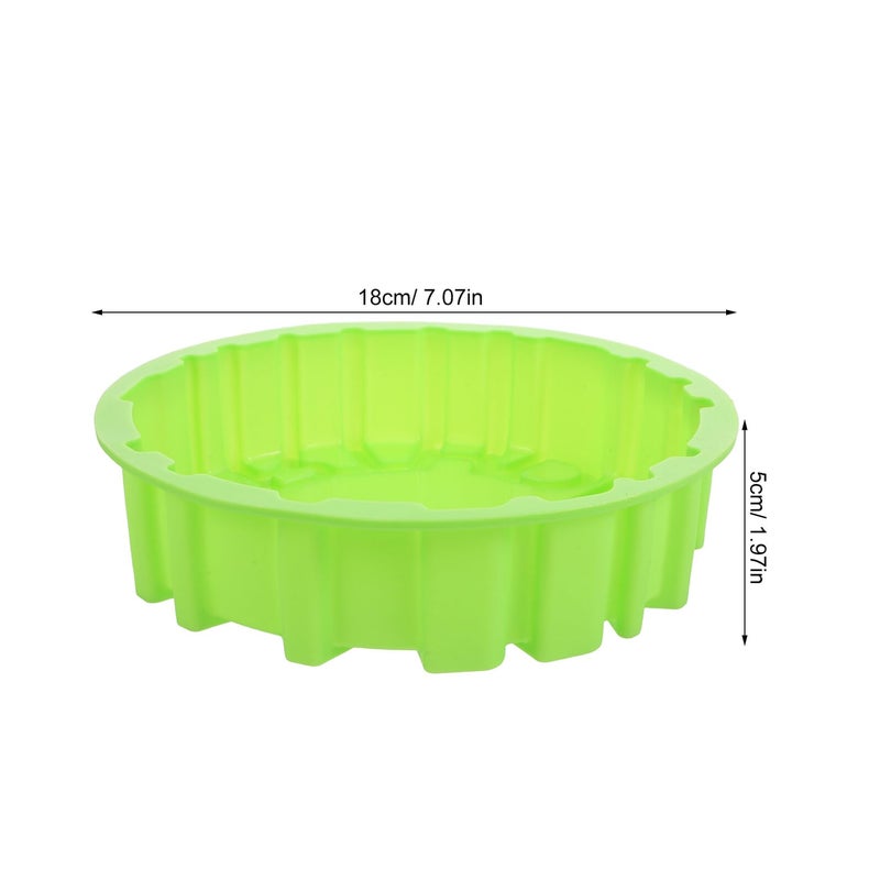 Green Silicone Round Cake Mold Non Stick Baking Pan For Muffin Pudding Jelly Home Kitchen - Image 3