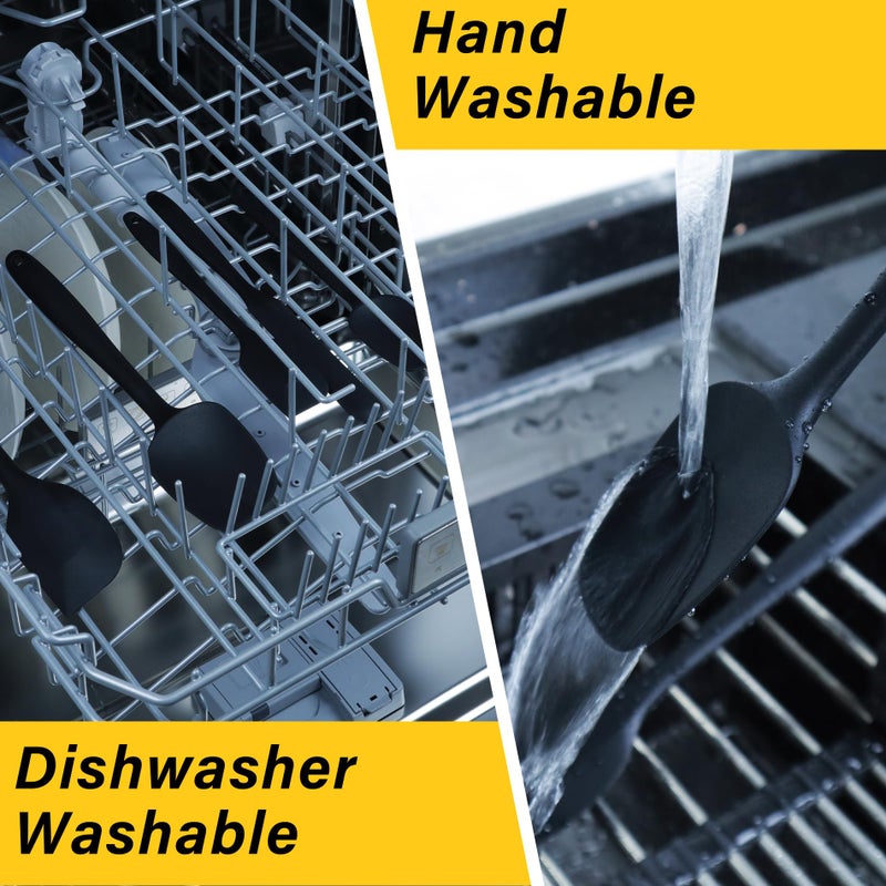 Hoewina Silicone Spatula Set  5 Piece Food Grade Rubber Spatulas for Baking  Cooking  and Mixing High Heat Resistant Non Stick Dishwasher Safe BPA-Free (Grey) - Image 4