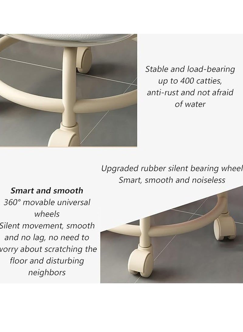 Generic 𝐅𝐅𝐃"Transparent Rolling Stool with Wheels – 360° Swivel Chair for Salon, Home, Kids & Adults – Soft Cushion & Ergonomic Backrest" - Image 5
