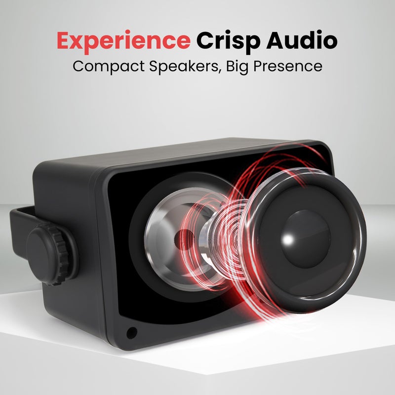 Pyle 3-Way Indoor & Outdoor Box Speaker System - 3.5" 200 Watt Compact Wall Mount Speakers for Home, Patio, Deck, Garage, Poolside, or Studio Use - Dual Speaker Set - PLMR24B (Black) - Image 5