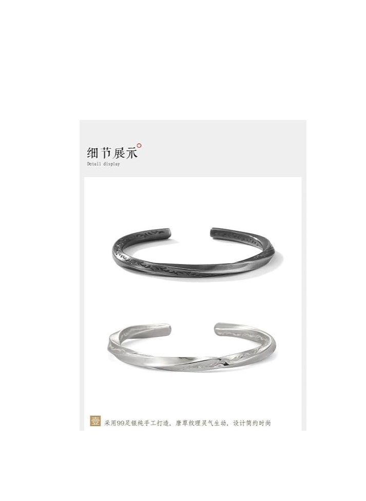Generic - Viking Jewelry Gifts Mens Womens Cuff Bracelet Norse Viking Nordic Alphabet Runes Bracelet Mobius Twist Cuff Bracelet Pagan Amulet Talisman Bracelet - Image 1
