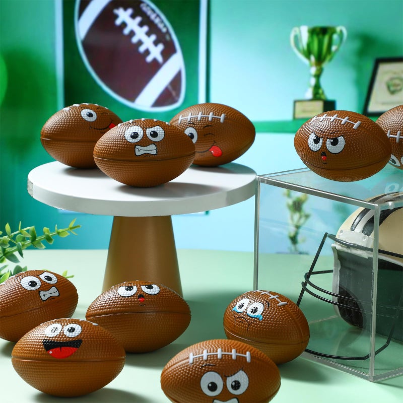 Arrowbash 24 Pcs 3.4'' Face Football Stress Balls Bulk Small Funny Face Football Squeeze Foam Ball Mini Stress and Anxiety Relief Toy for Sport Party Favors Valentine Birthday Gift Decoration - Image 5