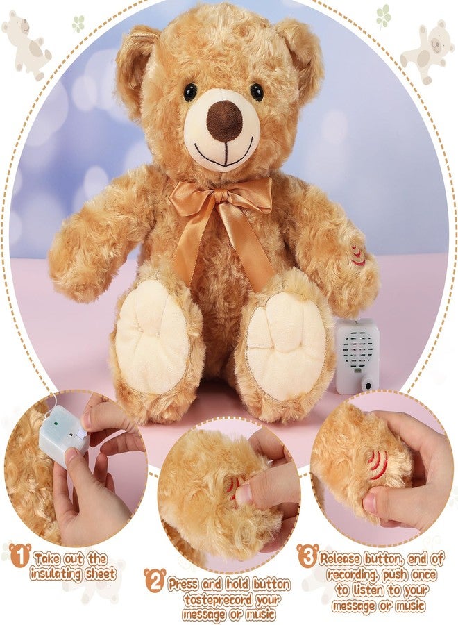 Liliful Christmas Plush Bear Gift 12 Inch Plush Stuffed Animal Insert a Recordable Sound Module Brown Bear Soft Doll Fabric Animal Toy for Xmas Birthday Party Decoration(Vivid Style) - Image 5