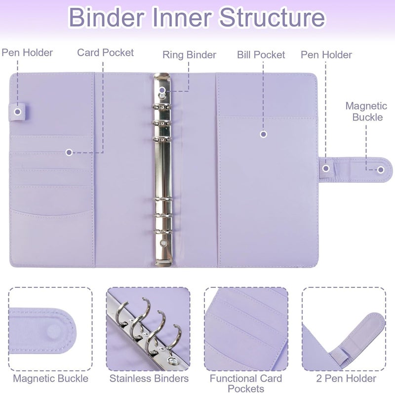 KASTWAVE 100 Envelopes Money Saving Challenge, 100 Envelope Challenge Binder, 100-Day Envelope Challenge Kit Money Saving Binder, Easy And Funny Way To Save $5,050 Budget Planner, A5 Savings Book - Image 5