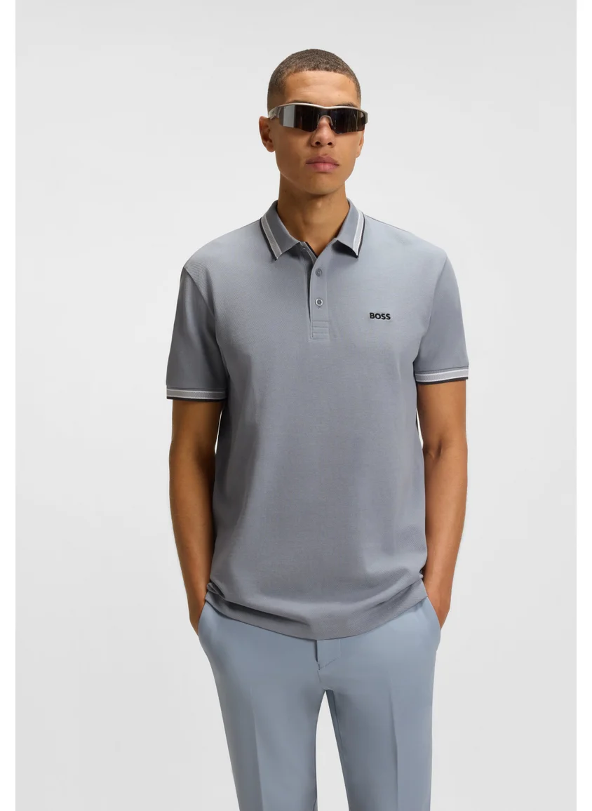 BOSS Paddy polo shirt in cotton piqué with logo undercollar