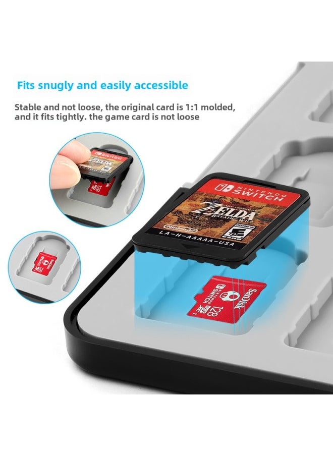 64-in-one Nintendo Switch OLED Game Card Storage Box Switch Magnetic Card Box Lite Card Slot-Product Color:32-in-1--blue (color Box Packaging)