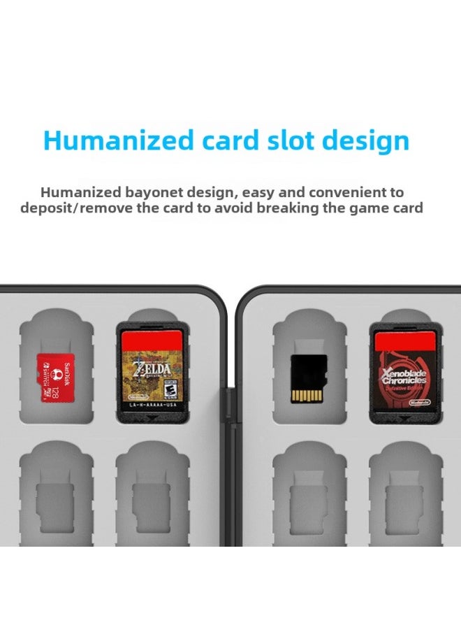 64-in-one Nintendo Switch OLED Game Card Storage Box Switch Magnetic Card Box Lite Card Slot-Product Color:32-in-1--blue (color Box Packaging)