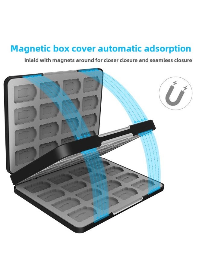 64-in-one Nintendo Switch OLED Game Card Storage Box Switch Magnetic Card Box Lite Card Slot-Product Color:32-in-1--blue (color Box Packaging)