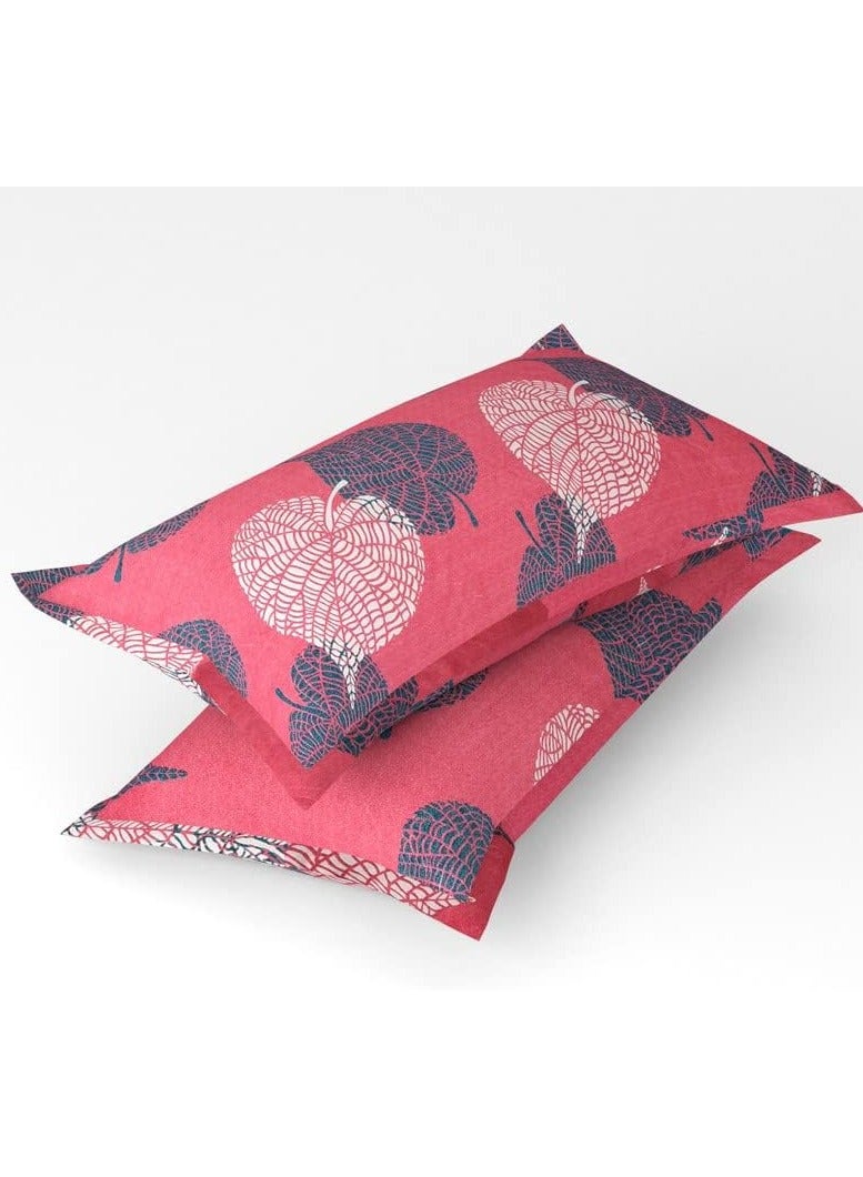 بي اس بي هوم طقم ملاءة سرير كينج من القطن الفاخر من جلايس، 180 خيطًا، مع غطائي وسادة، 183 × 198 سم +25 سم، وردي - Image 5