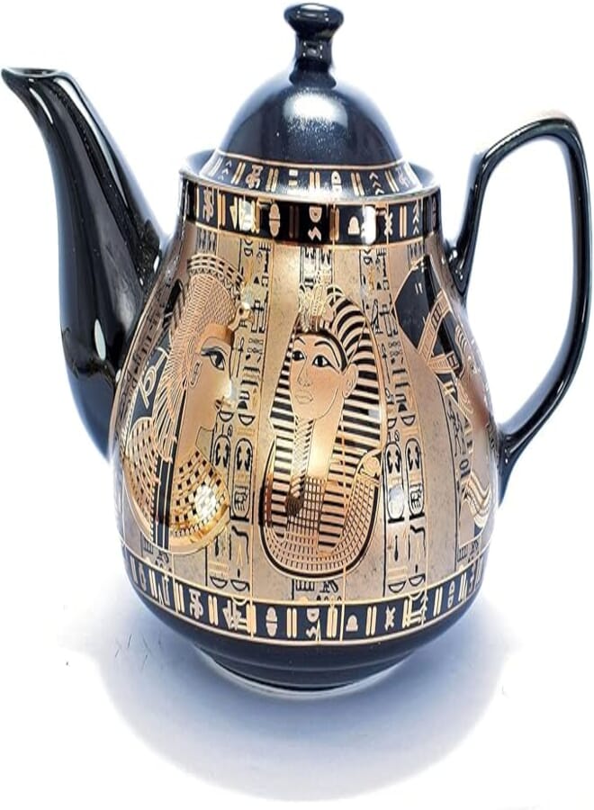 immatgar pharaonic Teapot ancient Egyptian souvenirs gifts for women and men birthday from Egypt (Nefertiti - Tut - Cleopatra - 500 MM)