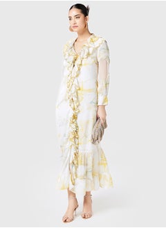Threadz by Ajooni Printed Dress With Ruffles  - Image 4