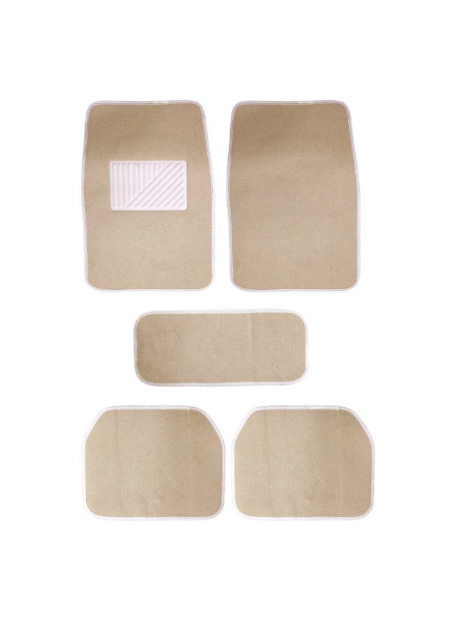 BYSON Durable Waterproof Car Floor Mats 5 Piece Set - Universal Fit for Sedan and SUV, Non-Slip Auto Interior Protection, Easy to Clean, Soft Comfortable Foot Mats Without Cutting (Beige) - Image 5