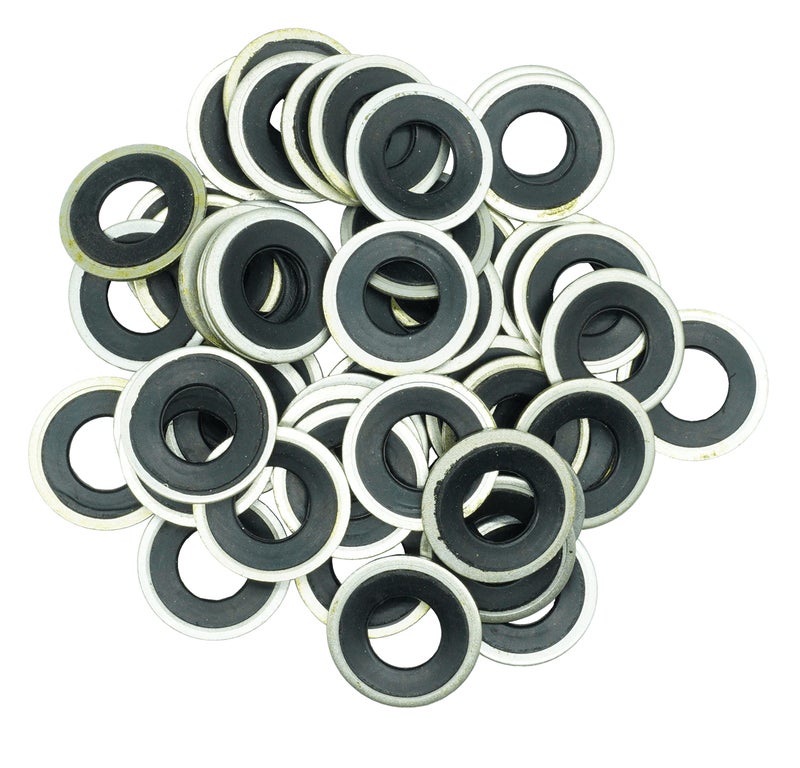Dsnaduo 50 PCS Metal/Rubber Drain Plug Gasket, Fits 1/2, M12, M12 So Replace 097-021,65274,365274,GM 14079550,14090908,1625762,1631748,24571185,25524544,5741252,8-14090-908-0 (24.7x11.5mm) - Image 2