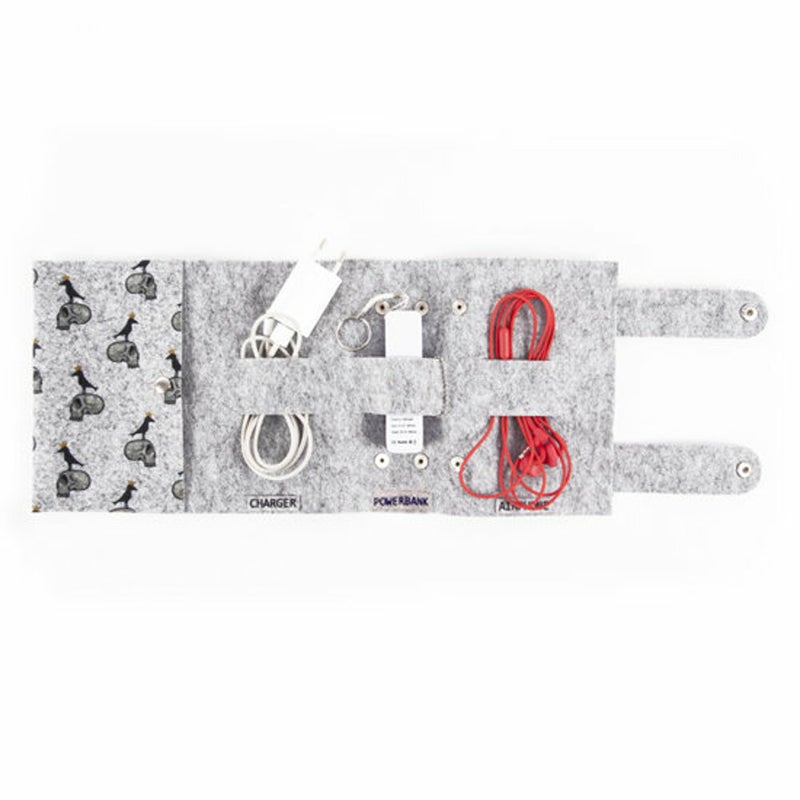 BiggDesign King Raven Felt Mobile Organizer, Felt, 40x18 cm, With pockets - Image 1