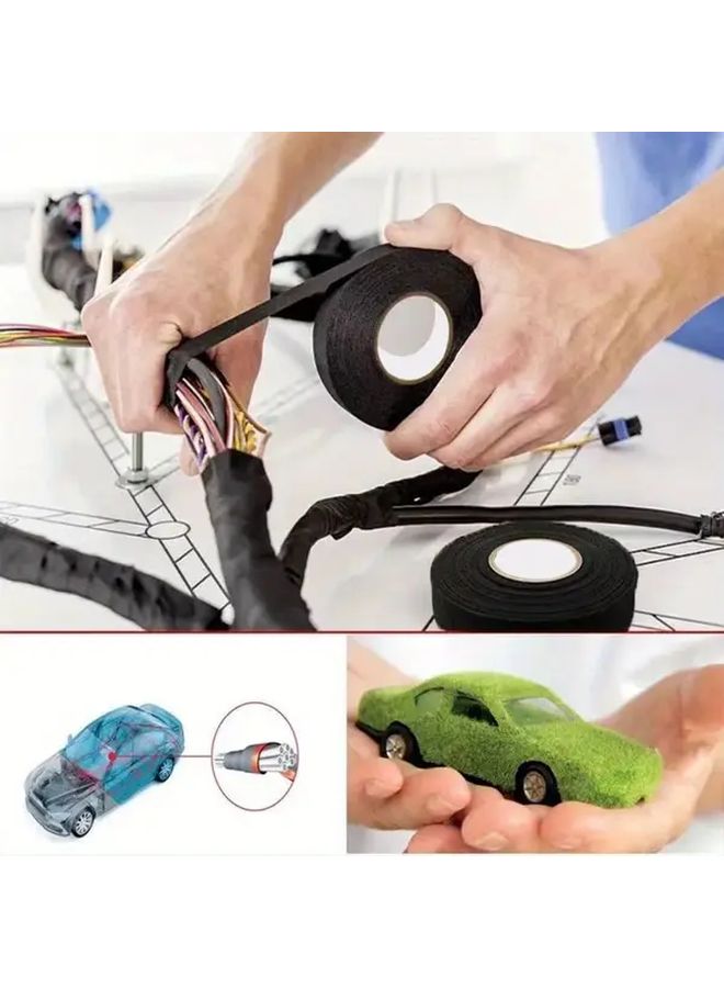 2pcs Black Automotive Wiring Harness Velvet Tape 32.8 Foot Heat Resistant Waterproof - Image 5
