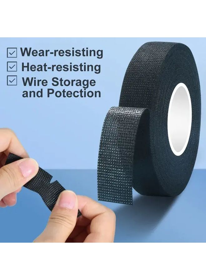 2pcs Black Automotive Wiring Harness Velvet Tape 32.8 Foot Heat Resistant Waterproof - Image 2